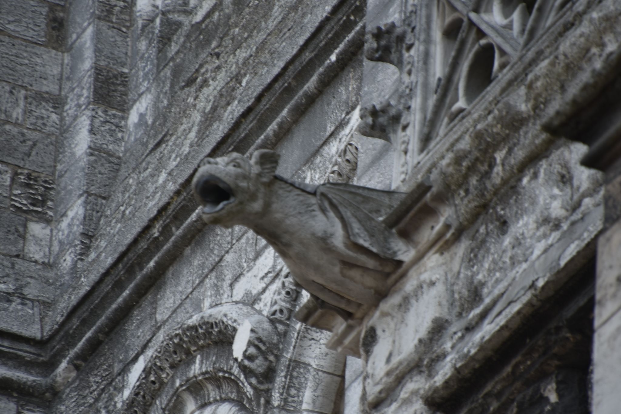Gothic-style stone gargoyle